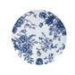 10-Pack French Toile Plastic Party Plates – Blue & White Floral, 10" Round Disposable Dinner Plates