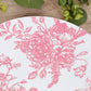 10-Pack French Toile Plastic Party Plates – Pink & White Floral, 10" Round Disposable Dinner Plates