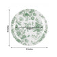 10-Pack French Toile Plastic Party Plates – Sage Green & White Floral, 10" Round Disposable Dinner P