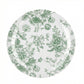 Sage green and white floral disposable dinner plate, 10 inches round. #whtbkgd