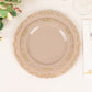 10 Pack | 7" Taupe With Gold Vintage Rim Disposable Salad Plates With Embossed Scalloped Edges, Hard Plastic Dessert Plates