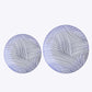 10 Pack White Blue Wave Brush Stroked Disposable Salad Plates, Round Plastic Appetizer Dessert Plates - 7"