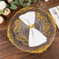 10 Pack Clear Gold European Style Disposable Salad Plates With Scalloped Rim, Vintage Baroque Plastic Appetizer Dessert Plates - 8"