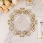 10 Pack Clear Gold European Style Disposable Salad Plates With Scalloped Rim, Vintage Baroque Plastic Appetizer Dessert Plates - 8"