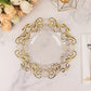 10 Pack Clear Gold European Style Disposable Salad Plates With Scalloped Rim, Vintage Baroque Plastic Appetizer Dessert Plates - 8"