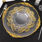10 Pack Clear Gold European Style Disposable Salad Plates With Scalloped Rim, Vintage Baroque Plastic Appetizer Dessert Plates - 8"