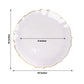 10 Pack 10" Clear Sunflower Disposable Dinner Plates with Gold Scalloped Rim, Round Plastic Party Plates