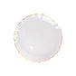 10 Pack 10" Clear Sunflower Disposable Dinner Plates with Gold Scalloped Rim, Round Plastic Party Plates