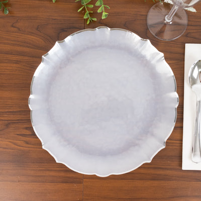Elegant Pearl White Sunflower Plates
