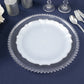10-Pack Plastic 10" Round Dinner Plates in Pearl White Sunflower with Silver Scalloped Rim - Disposable Party Plates for Classy Events & Banquets