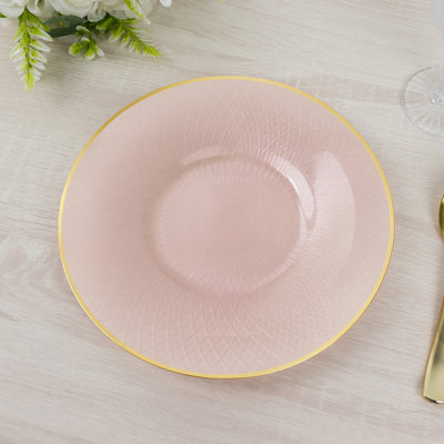 Pearl Blush Gold Rim Dinner Plates – 20-Pack