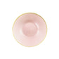 20-Pack Round Pearl Blush Plastic Dessert Plates – 7" Radial Diamond-Cut Pattern Gold Rim Salad Plates, Durable Disposable Tableware
