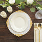 Disposable White Plates With Gold Embossed Rim 10 Pack 10 Inch