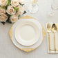Disposable White Plates With Gold Embossed Rim 10 Pack 10 Inch