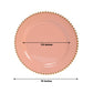 10-Pack Plastic 10" Round Dinner Plates in Dusty Rose with Gold Beaded Rim - Disposable Party Plates for Banquets & Festive Occasions