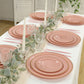 10-Pack Plastic 10" Round Dinner Plates in Dusty Rose with Gold Beaded Rim - Disposable Party Plates for Banquets & Festive Occasions