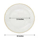 Clear Round Dinner Plates With Gold Beaded Rim Style Made Of Hard Plastic 10 Inches