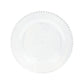 10-Pack Plastic 10" Round Dinner Plates in Clear Silver Glittered with Beaded Rim - Disposable Party Plates for Banquets & Festive Occasions