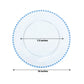 10-Pack Plastic 10" Round Dinner Plates in Transparent Dusty Blue with Beaded Rim - Disposable Party Plates for Banquets & Festive Occasions