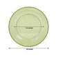 10-Pack Plastic 10" Round Dinner Plates in Transparent Dusty Sage Green with Beaded Rim - Disposable Party Plates for Banquets & Festive Occasions