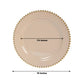 10-Pack Plastic 10" Round Dinner Plates in Taupe with Gold Beaded Rim - Disposable Party Plates for Banquets & Festive Occasions