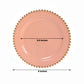 10-Pack Dusty Rose Plastic Dessert Plates – 8" Round with Gold Beaded Rim, Disposable for Parties & Events