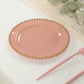 10-Pack Dusty Rose Plastic Dessert Plates – 8" Round with Gold Beaded Rim, Disposable for Parties & Events