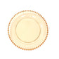 10-Pack Amber Gold Plastic Dessert Plates – 8" Round with Beaded Rim, Disposable for Parties & Events
