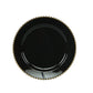 10-Pack Black Plastic Dessert Plates – 8" Round with Gold Beaded Rim, Disposable for Parties & Events