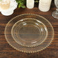 10-Pack Clear Gold Glittered Plastic Dessert Plates – 8" Round with Beaded Rim, Disposable for Parties & Events