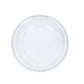 10-Pack Clear Silver Glittered Plastic Dessert Plates – 8 " Round with Beaded Rim, Disposable for Parties & Events