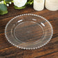 10-Pack Clear Silver Glittered Plastic Dessert Plates – 8 " Round with Beaded Rim, Disposable for Parties & Events