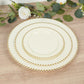 10-Pack Ivory Plastic Dessert Plates – 8" Round with Gold Beaded Rim, Disposable for Parties & Events