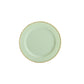 10-Pack Sage Green Plastic Dessert Plates – 8" Round with Gold Beaded Rim, Disposable for Parties & Events