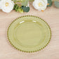 10-Pack Transparent Dusty Sage Green Plastic Dessert Plates – 8" Round with Beaded Rim, Disposable for Parties & Events