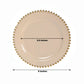 10-Pack Taupe Plastic Dessert Plates – 8" Round with Gold Beaded Rim, Disposable for Parties & Events