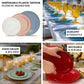 10-Pack Plastic 10inch Round Dinner Plates with Beaded Rim