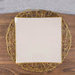 10 Pack | 10" Taupe / Gold Concave Modern Square Plastic Dinner Plates, Disposable Party Plates