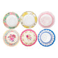 24 Pack Vintage Mixed Floral Party Snack Bowls With Scalloped Edge, 7" Round Disposable Dessert Salad Paper Bowls - 300GSM
