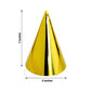 Gold metallic foil party hat, 5"x7", perfect for birthdays and celebrations.