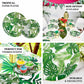 25 Pack | Tropical Palm Leaf Mix 7" Dessert Disposable Paper Plates, Appetizer Salad Plates - 300 GSM