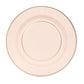25-Pack Paper 10" Round Dinner Plates in Blush Sunray Design with Gold Rim - Disposable Heavy Duty 350GSM Party Plates
