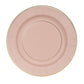 25-Pack Paper 10" Round Dinner Plates in Dusty Rose Sunray Design with Gold Rim - Disposable Heavy Duty 350GSM Party Plates
