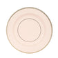25-Pack Paper 8" Round Dessert Plates in Blush Sunray Design with Gold Rim - Disposable Heavy Duty 350GSM Appetizer Salad Plates