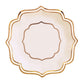 25 Pack | White/Gold 10" Scallop Rim Dinner Party Paper Plates, Disposable Plates - 300 GSM