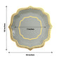 25 Pack Sage Green Disposable Party Plates With Scalloped Gold Rim, 10" Dinner Paper Plates - 300 GSM