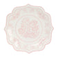 25-Pack Paper Dinner Plates in White Pink Damask Floral Pattern & Scallop Rim - Stylish Disposable 300GSM Floral Party Plates 10"