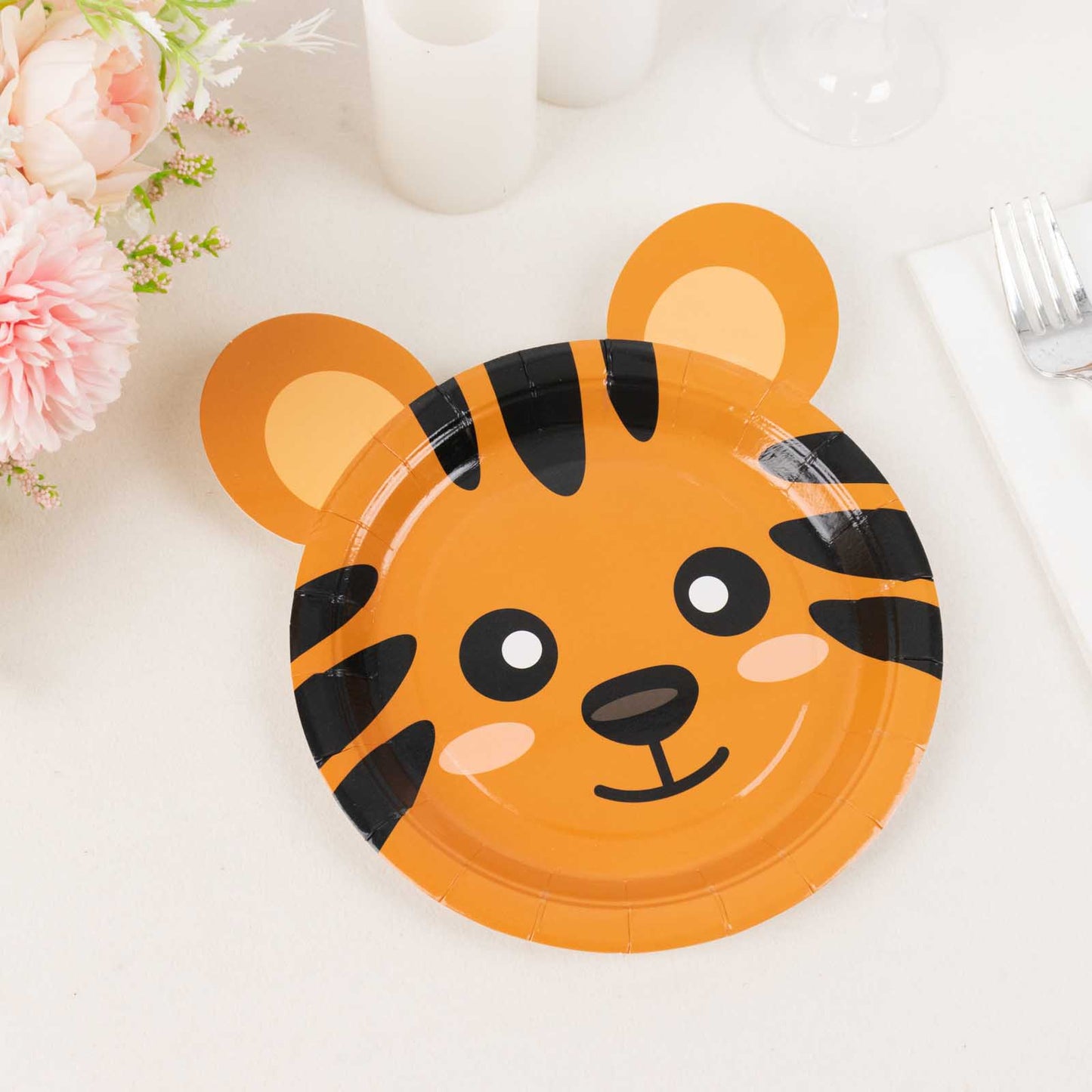 Set of 25 Assorted Animal Print Dessert Salad Paper Plates, 7" Round Jungle Theme Disposable Baby Shower Birthday Party Plates - 300GSM