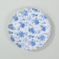 100 Pack White Blue French Toile Mini Party Plates with Scalloped Rim, 3.5" Disposable Round Tapas Paper Dessert Plates - 250 GSM