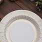 25 Pack | 8" Gold / White Vintage Porcelain Style Disposable Salad Plates, Heavy Duty Paper Party Plates - 300GSM